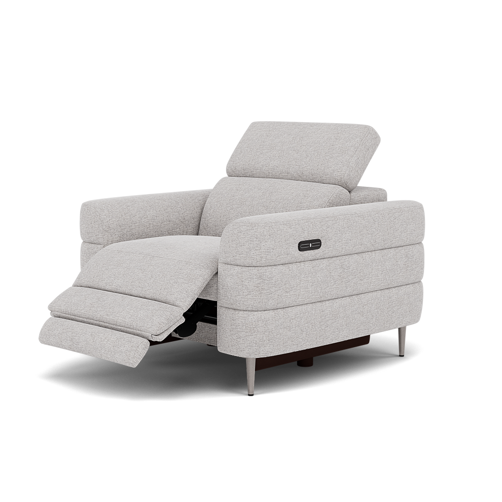 Hoy Recliner Armchair - Chair W/ Power Recliner W/ Power Headrest Fabric - Power with Power Headrest & USB — KB-1280-UK Darwin Silver, gallery image 3