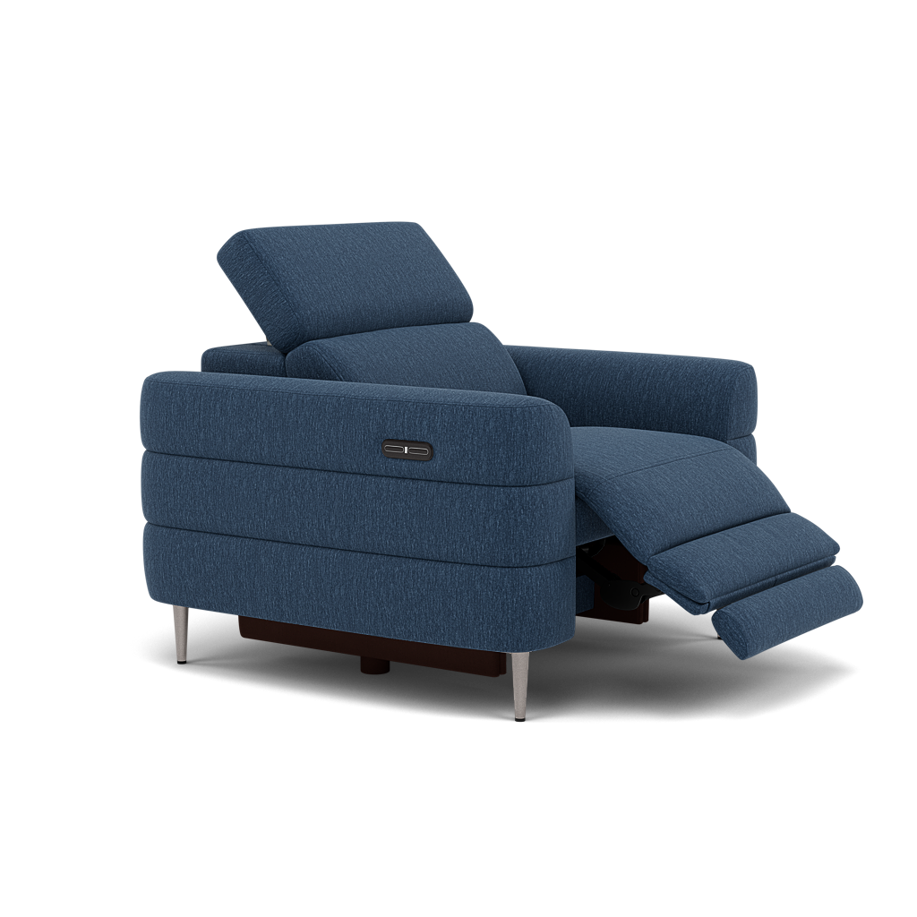 Hoy Recliner Armchair - Chair W/ Power Recliner W/ Power Headrest Fabric - Power with Power Headrest & USB — KB-1290-UK Amigo Navy, gallery image 1