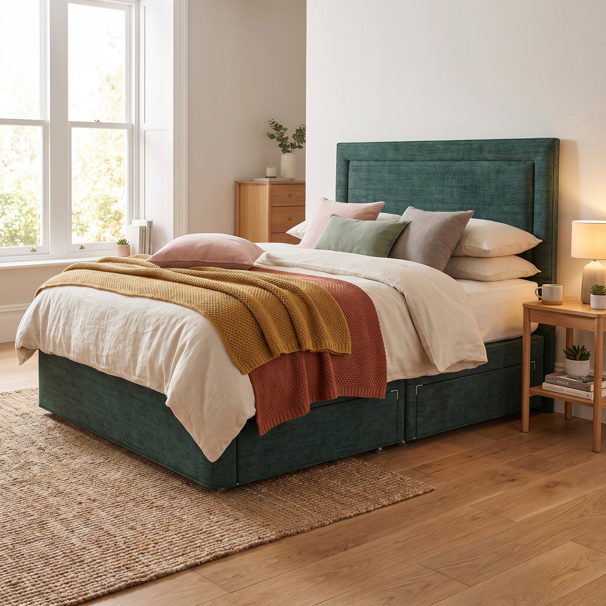 Hypnos Superior Pillow Top Divan Bed Set - F/E P/S Divan Set 180x200cm - Super King Divan Beds Sterling Home 2