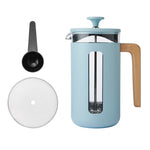 La Cafetiere Blue 8 Cup Pisa Cafetiere - LC Pisa Cafetiere 8 Cup Sky Blue Wood Handle Sterling Home 1