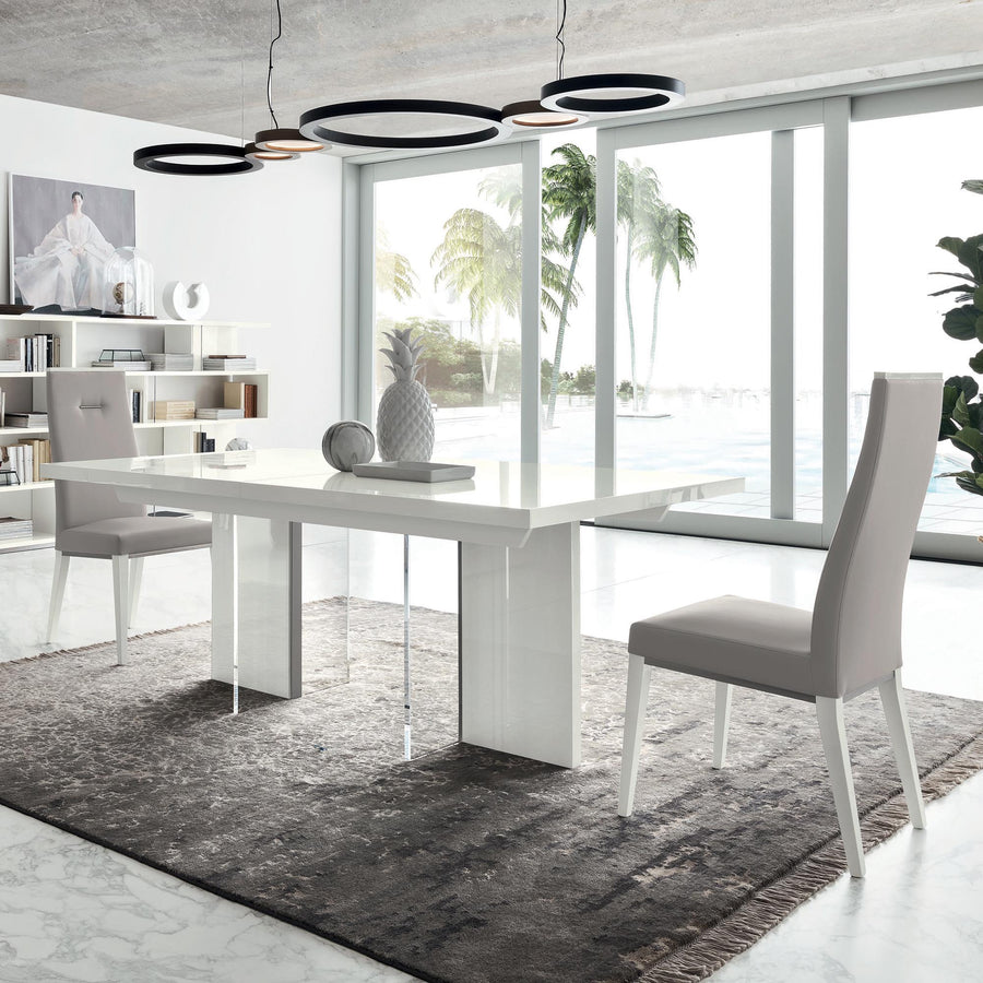 imperia Dining Table - Dining Table 160/210 x 95 cm White High Gloss Tables Sterling Home 2