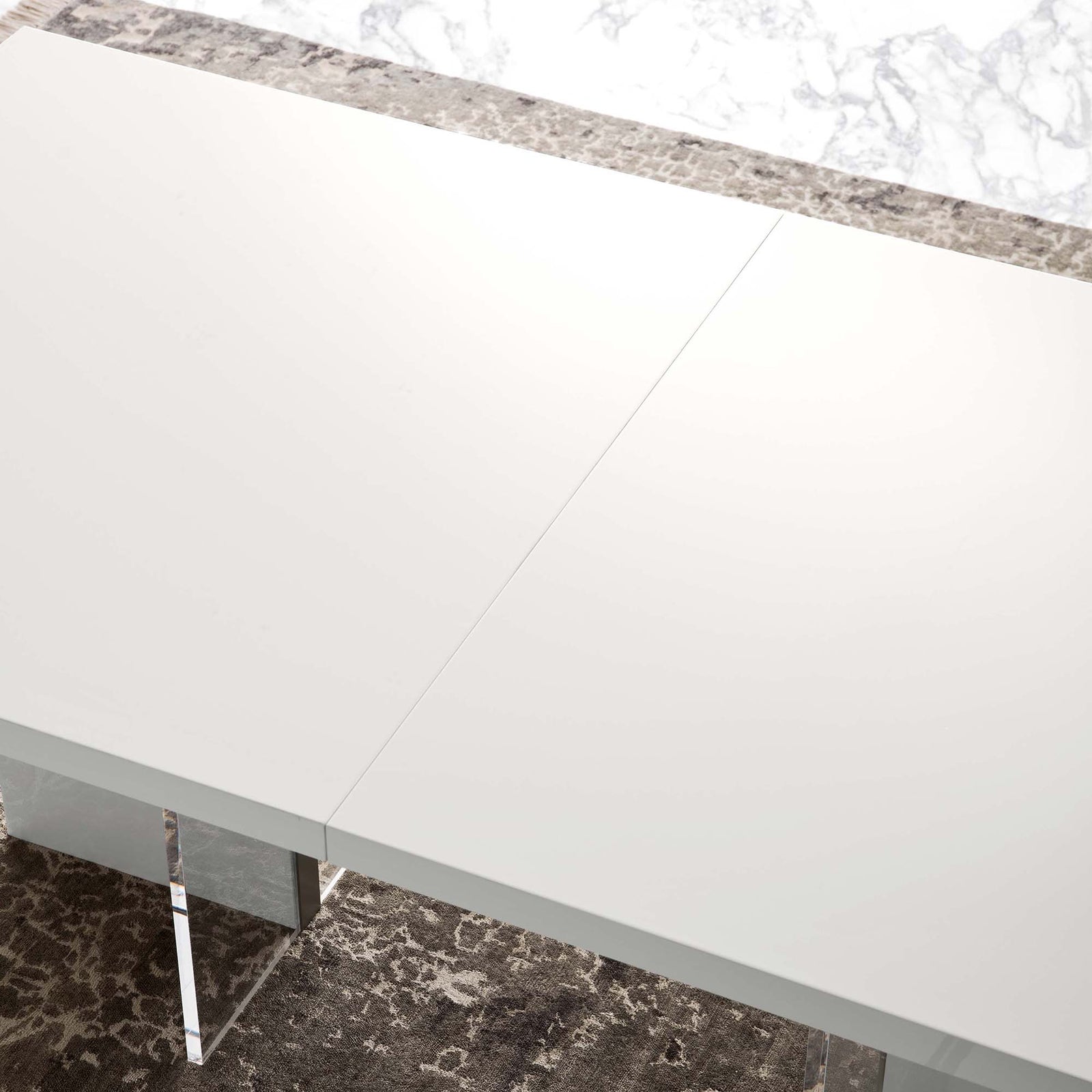 imperia Dining Table - Dining Table 160/210 x 95 cm White High Gloss Tables Sterling Home 3