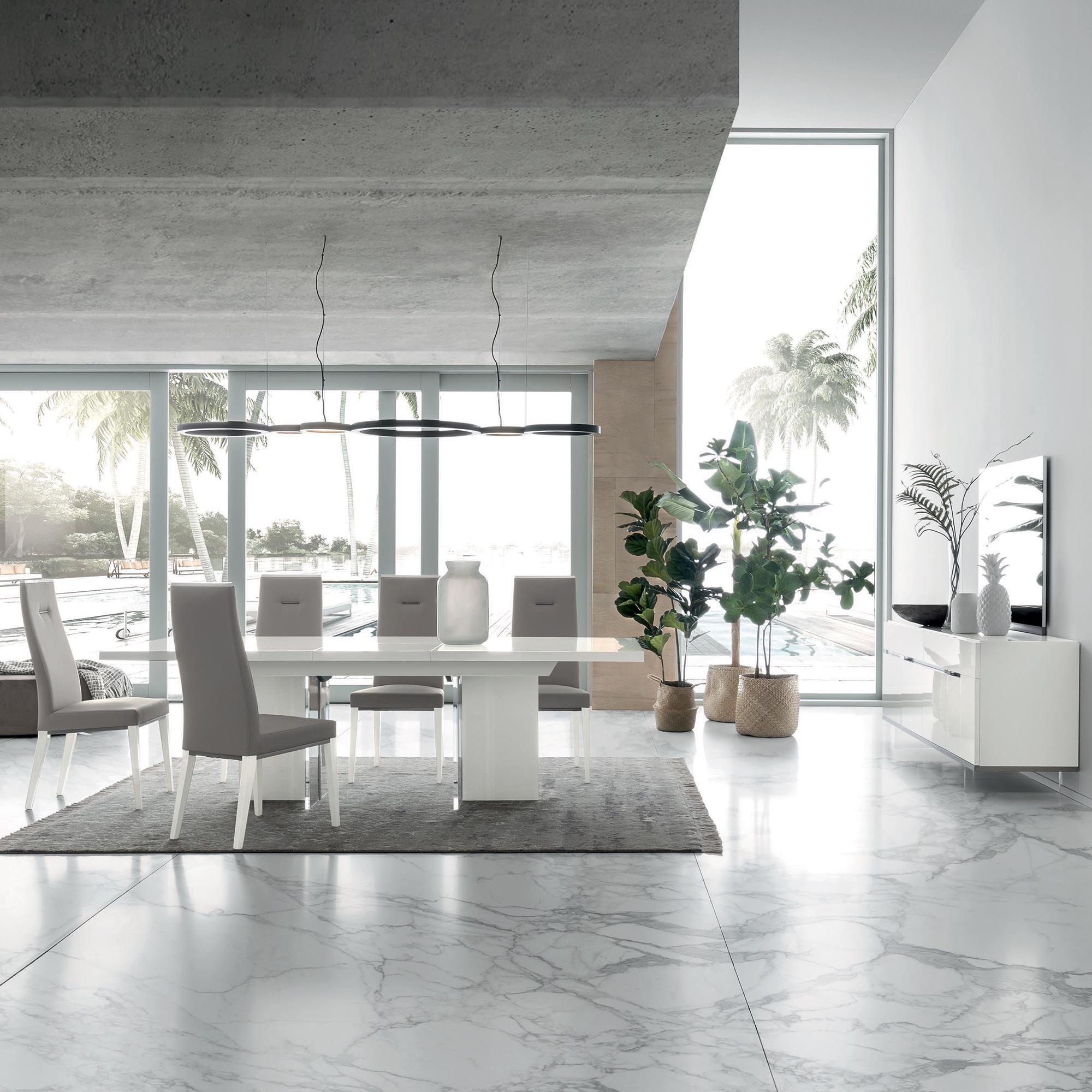 imperia Dining Table - Dining Table 160/210 x 95 cm White High Gloss Tables Sterling Home 7