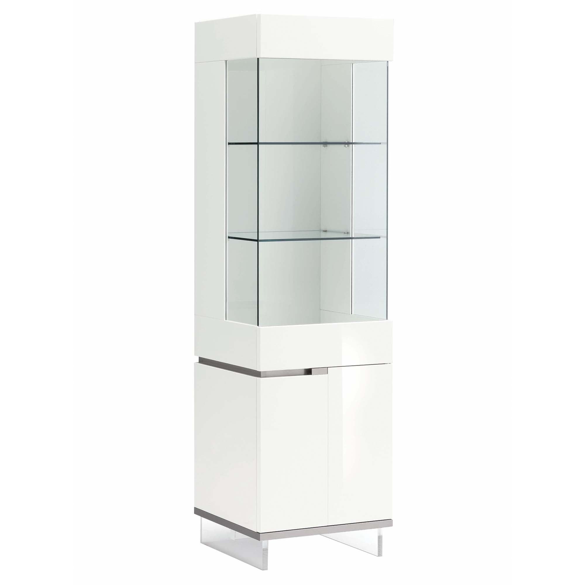 Imperia Cabinet - 1 Door Curio Cabinet Left White High Gloss Storage Sterling Home 1