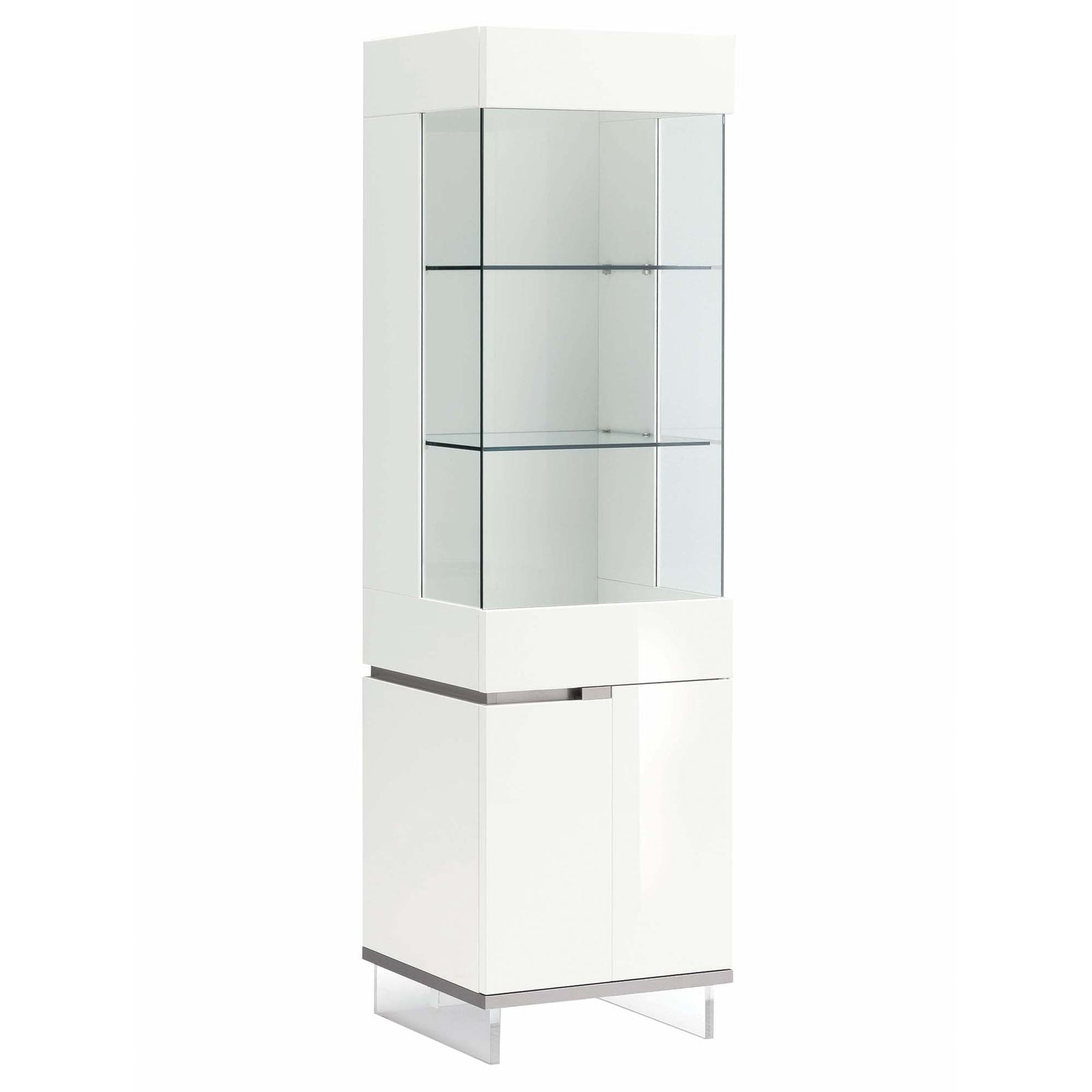 Imperia Cabinet - 1 Door Curio Cabinet Right White High Gloss Sterling Home 1
