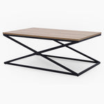 Indus Coffee Table - Coffee Table Oak Effect Top/Black Painted Metal Frame Tables Sterling Home 2