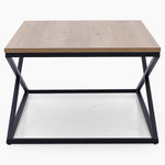Indus Coffee Table - Coffee Table Oak Effect Top/Black Painted Metal Frame Tables Sterling Home 3