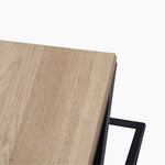 Indus Coffee Table - Coffee Table Oak Effect Top/Black Painted Metal Frame Tables Sterling Home 5