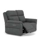 Juno 2 Seater Recliner Sofa - 2 Seater Power Recliner Sofa with USB F8 - Power Recliner with USB — Darwin Charcoal 50493, gallery image 1