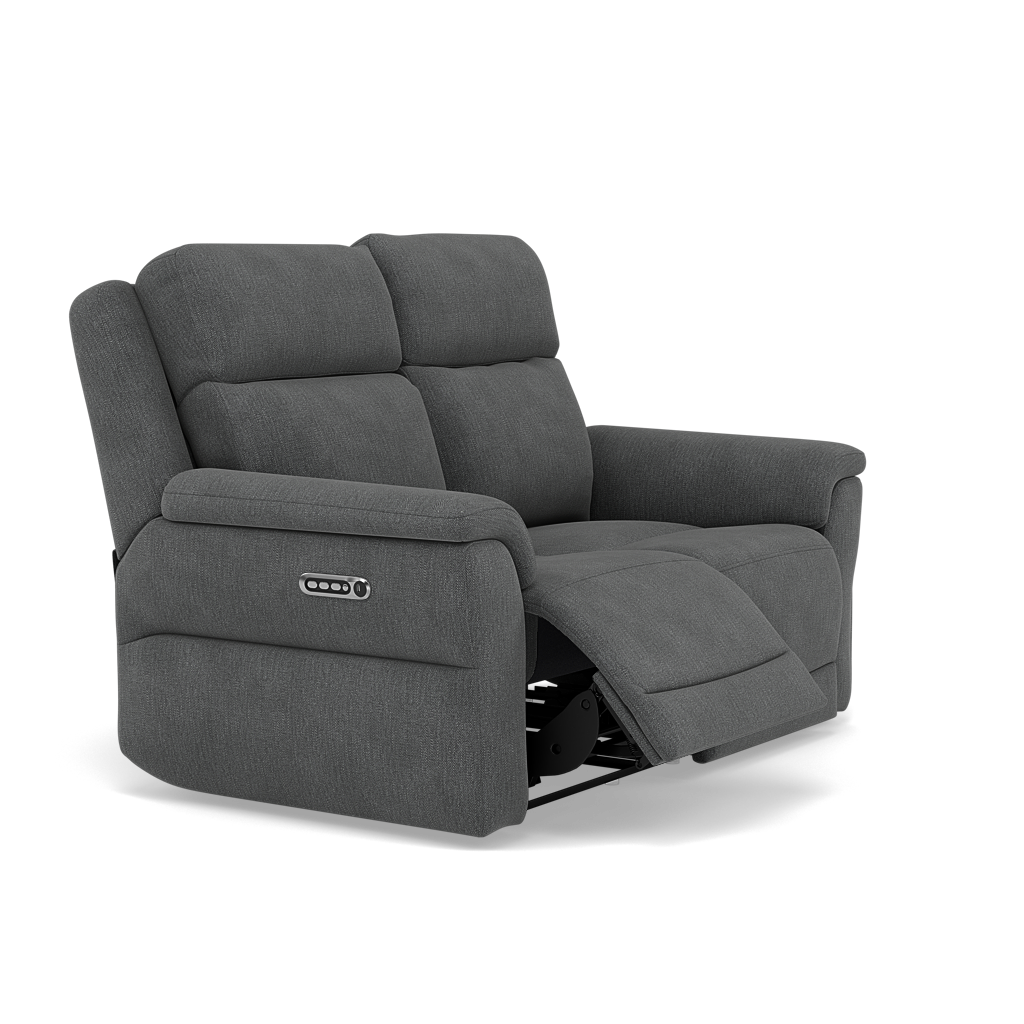Juno 2 Seater Recliner Sofa - 2 Seater Power Recliner Sofa with USB F8 - Power Recliner with USB — Darwin Charcoal 50493, gallery image 1