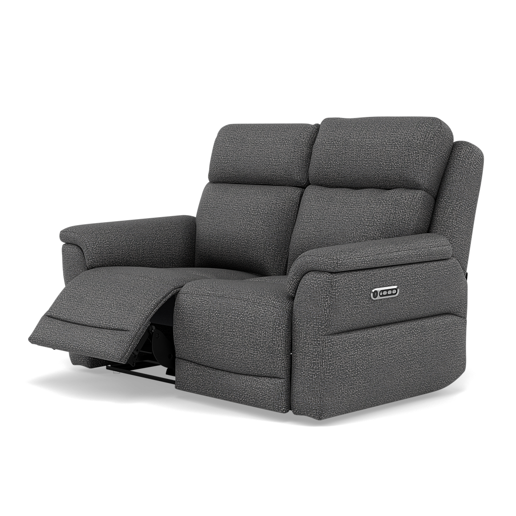Juno 2 Seater Recliner Sofa - 2 Seater Power Recliner Sofa with USB F8 - Power Recliner with USB — Hopsack Charcoal 70006, gallery image 3