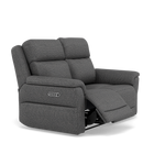 Juno 2 Seater Recliner Sofa - 2 Seater Power Recliner Sofa with USB F8 - Power Recliner with USB — Hopsack Charcoal 70006, gallery image 1