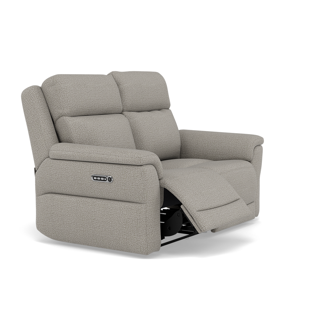 Juno 2 Seater Recliner Sofa - 2 Seater Power Recliner Sofa with USB F8 - Power Recliner with USB — Hopsack Dove 70001, gallery image 1
