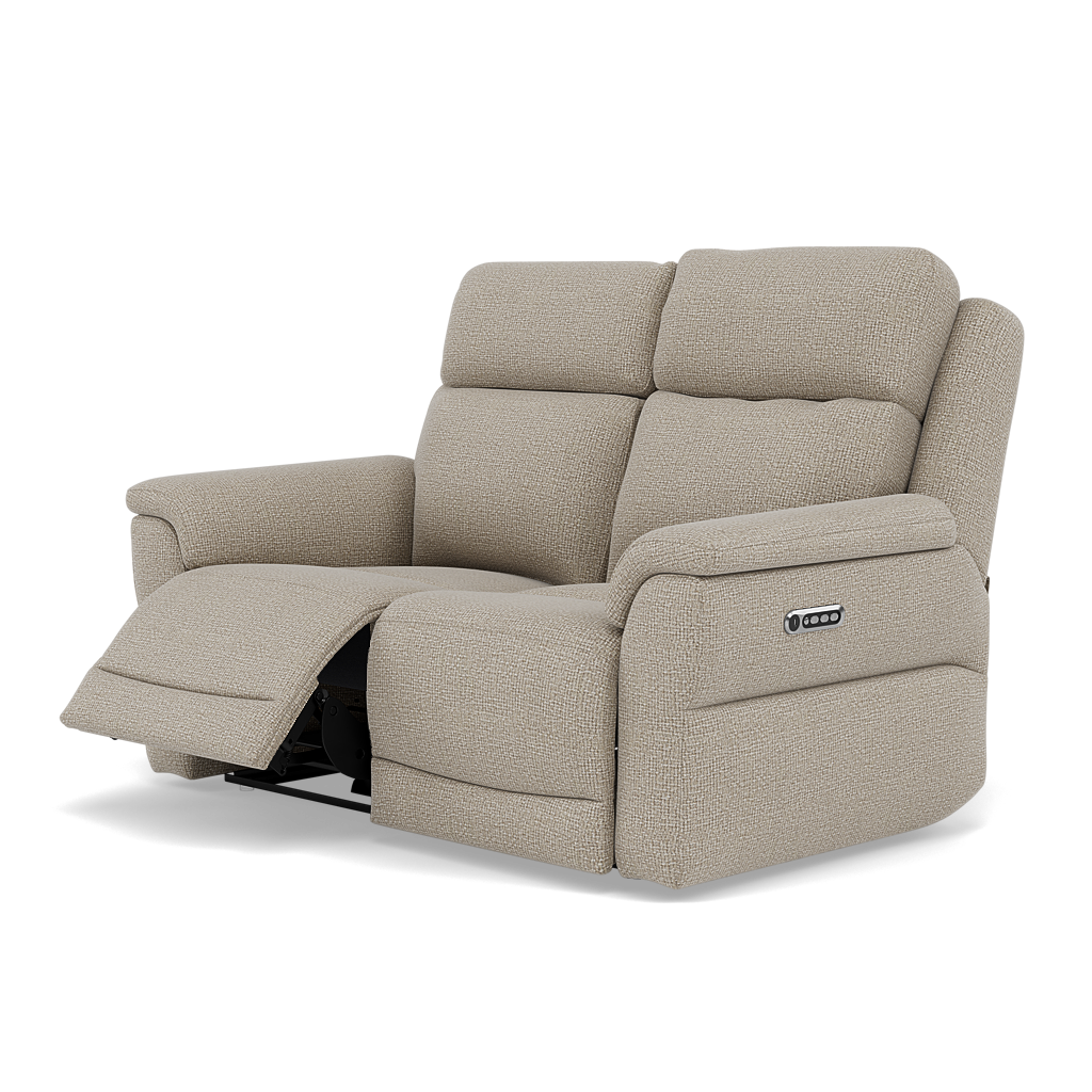 Juno 2 Seater Recliner Sofa - 2 Seater Power Recliner Sofa with USB F8 - Power Recliner with USB — Hopsack Linen 70004, gallery image 3