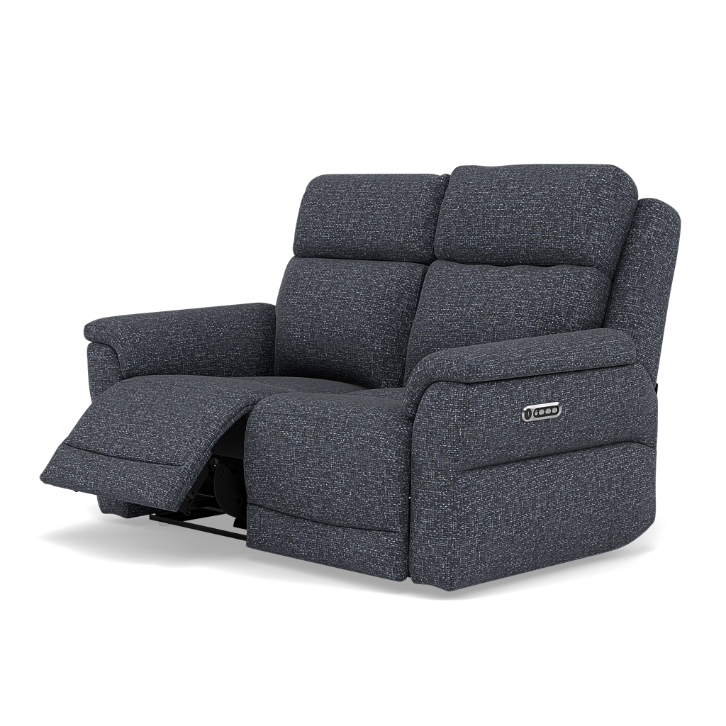 Juno 2 Seater Recliner Sofa - 2 Seater Power Recliner Sofa with USB F8 - Power Recliner with USB — Hopsack Midnight 70005, gallery image 3