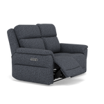 Juno 2 Seater Recliner Sofa - 2 Seater Power Recliner Sofa with USB F8 - Power Recliner with USB — Hopsack Midnight 70005, gallery image 1