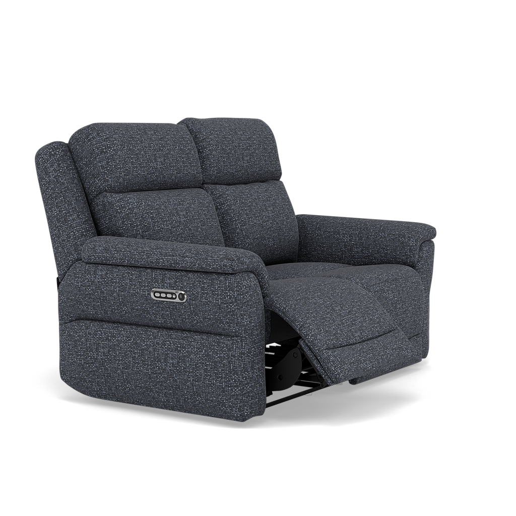 Juno 2 Seater Recliner Sofa - 2 Seater Power Recliner Sofa with USB F8 - Power Recliner with USB — Hopsack Midnight 70005, gallery image 1
