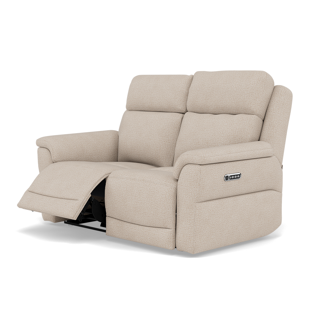 Juno 2 Seater Recliner Sofa - 2 Seater Power Recliner Sofa with USB F8 - Power Recliner with USB — Hopsack Natural 70002, gallery image 3