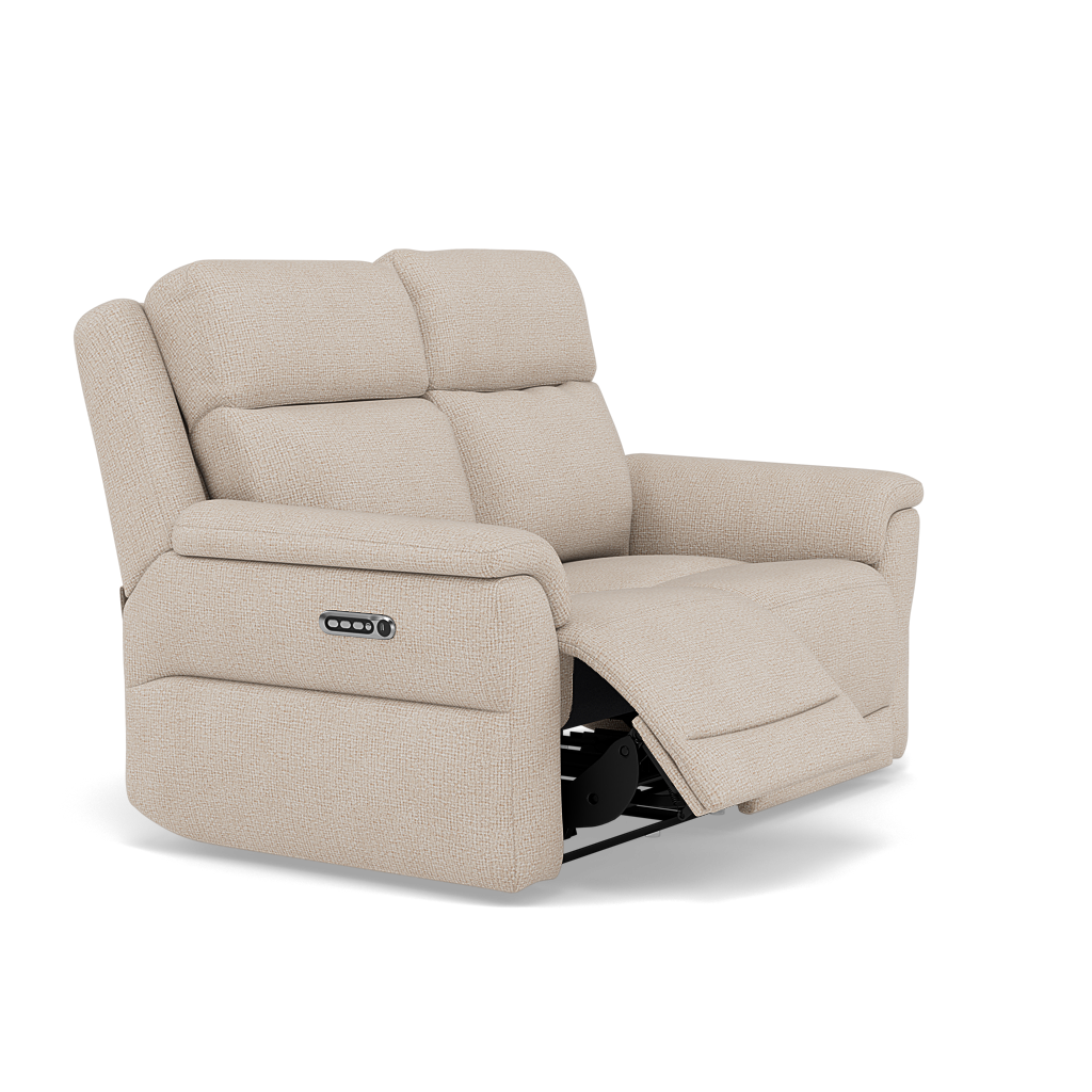 Juno 2 Seater Recliner Sofa - 2 Seater Power Recliner Sofa with USB F8 - Power Recliner with USB — Hopsack Natural 70002, gallery image 1