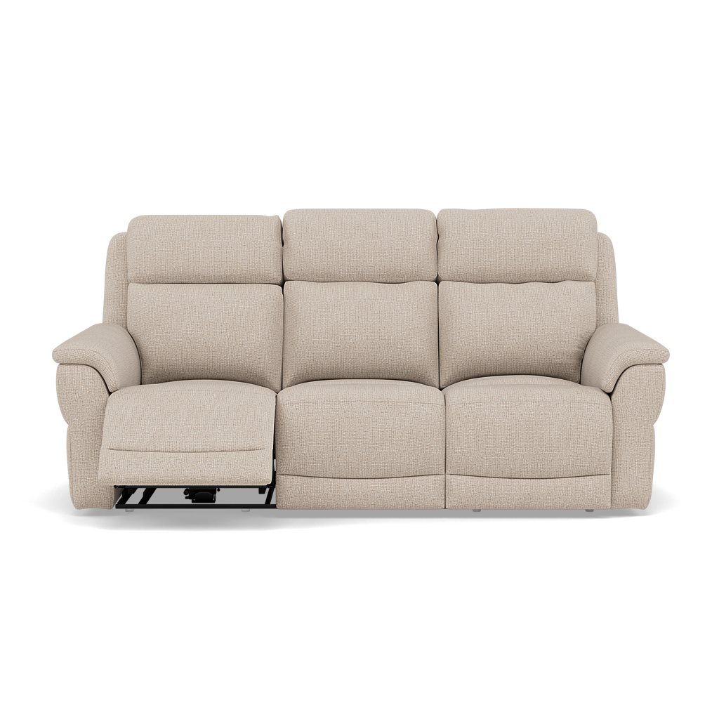 Juno 3 Seater Recliner Sofa - 3 Seater Power Recliner Sofa with USB F8 - Power Recliner with USB 3 Seater Sofas Sterling Home 4 Hopsack Natural 70002