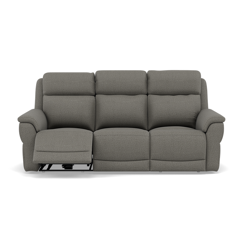 Juno 3 Seater Recliner Sofa - 3 Seater Power Recliner Sofa with USB F8 - Power Recliner with USB 3 Seater Sofas Sterling Home 5 Hopsack Platinum 70003