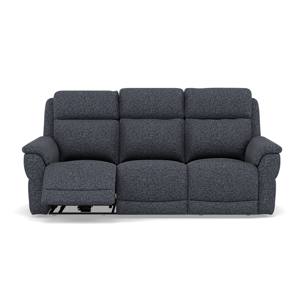 Juno 3 Seater Recliner Sofa - 3 Seater Power Recliner Sofa with USB F8 - Power Recliner with USB 3 Seater Sofas Sterling Home 7 Hopsack Midnight 70005