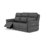Juno 3 Seater Recliner Sofa - 3 Seater Power Recliner Sofa with USB F8 - Power Recliner with USB — Hopsack Charcoal 70006, gallery image 3