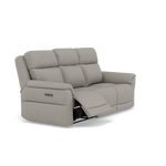 Juno 3 Seater Recliner Sofa - 3 Seater Power Recliner Sofa with USB F8 - Power Recliner with USB — Hopsack Dove 70001, gallery image 1