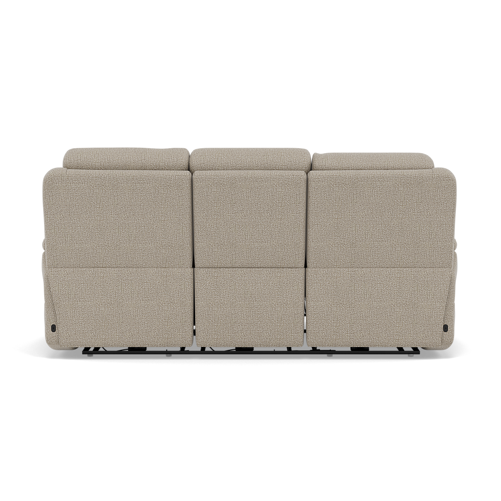 Juno 3 Seater Recliner Sofa - 3 Seater Power Recliner Sofa with USB F8 - Power Recliner with USB — Hopsack Linen 70004, gallery image 2
