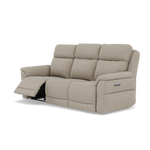 Juno 3 Seater Recliner Sofa - 3 Seater Power Recliner Sofa with USB F8 - Power Recliner with USB — Hopsack Linen 70004, gallery image 3