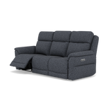 Juno 3 Seater Recliner Sofa - 3 Seater Power Recliner Sofa with USB F8 - Power Recliner with USB — Hopsack Midnight 70005, gallery image 3