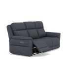 Juno 3 Seater Recliner Sofa - 3 Seater Power Recliner Sofa with USB F8 - Power Recliner with USB — Hopsack Midnight 70005, gallery image 1