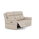 Juno 3 Seater Recliner Sofa - 3 Seater Power Recliner Sofa with USB F8 - Power Recliner with USB — Hopsack Natural 70002, gallery image 1