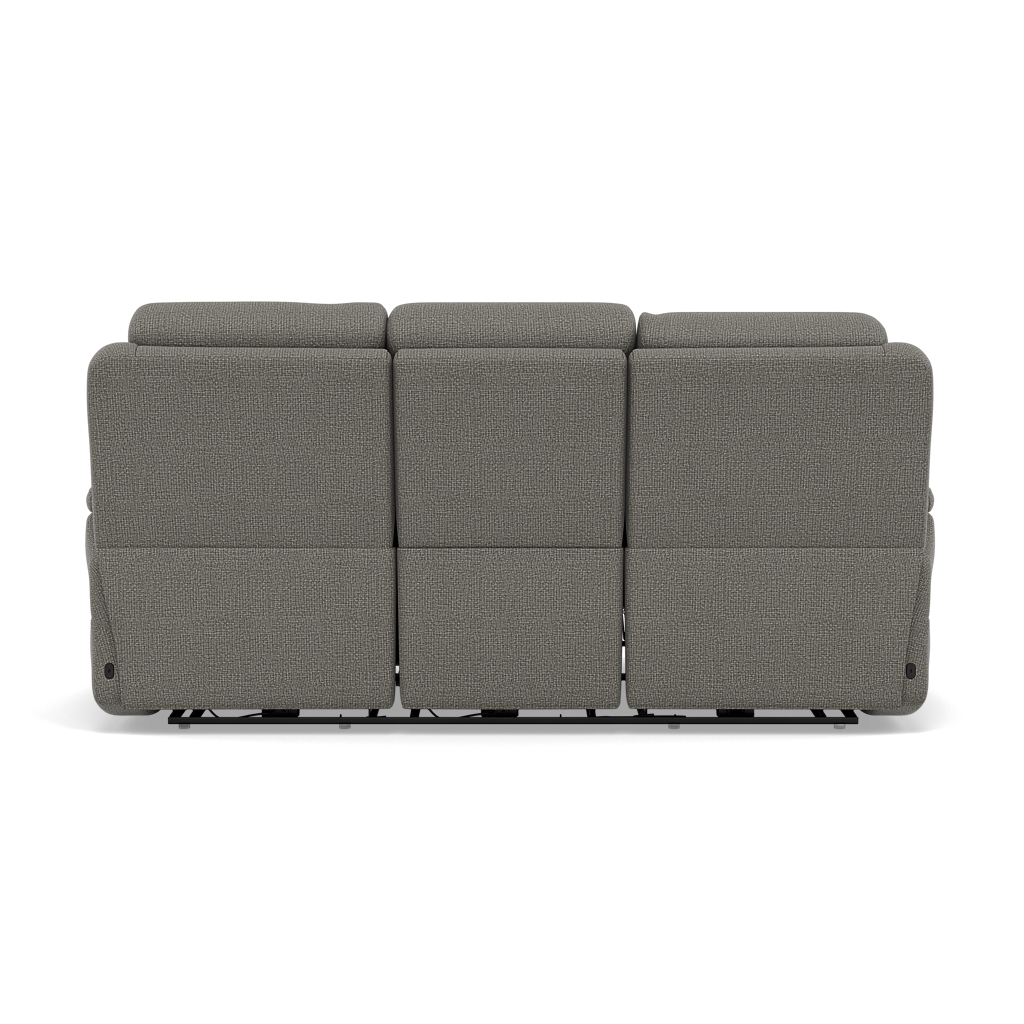 Juno 3 Seater Recliner Sofa - 3 Seater Power Recliner Sofa with USB F8 - Power Recliner with USB — Hopsack Platinum 70003, gallery image 2
