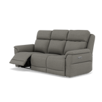 Juno 3 Seater Recliner Sofa - 3 Seater Power Recliner Sofa with USB F8 - Power Recliner with USB — Hopsack Platinum 70003, gallery image 3