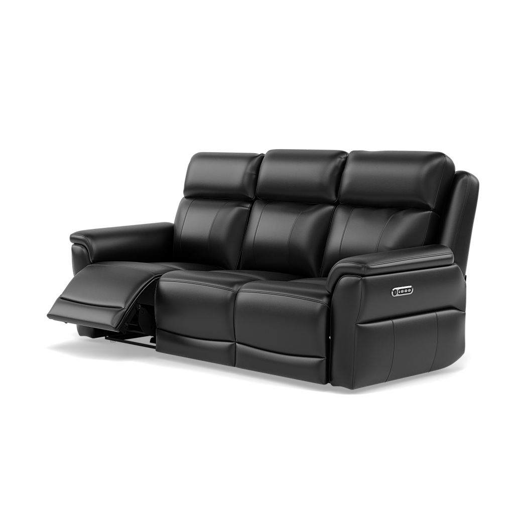 Juno 3 Seater Recliner Sofa - 3 Seater Sofa 2 Power Recliners Lumbar Support Cat 55 - Power with Power Lumbar & USB — Cat-55/72 New Club Dark Grey, gallery image 3
