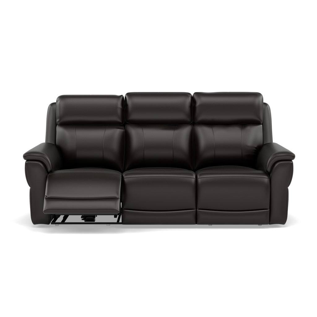 Juno 3 Seater Recliner Sofa - 3 Seater Sofa 2 Power Recliners Lumbar Support Cat 60 - Power with Power Lumbar & USB 3 Seater Sofas Sterling Home 9 Cat-60/09 Montana Black Coffee