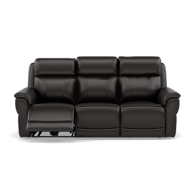 Juno 3 Seater Recliner Sofa - 3 Seater Sofa 2 Power Recliners Lumber Support Cat 60 - Power with Power Lumbar & USB 3 Seater Sofas Sterling Home 8 Cat-60/09 Montana Black Coffee