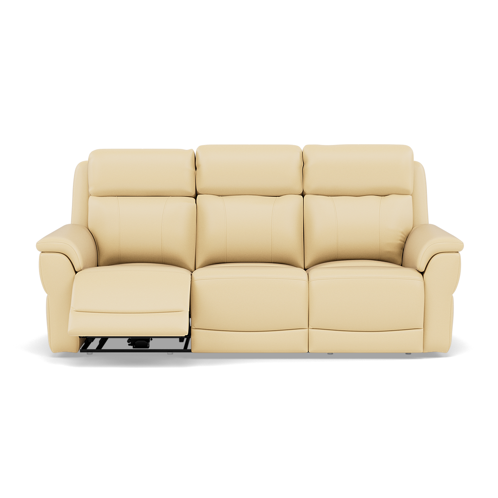 Juno 3 Seater Recliner Sofa - 3 Seater Sofa 2 Power Recliners Lumbar Support Cat 60 - Power with Power Lumbar & USB 3 Seater Sofas Sterling Home 4 Cat-60/04 Montana Vanilla Cream