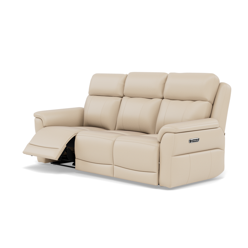 Juno 3 Seater Recliner Sofa - 3 Seater Sofa 2 Power Recliners Lumbar Support Cat 60 - Power with Power Lumbar & USB — Cat-60/05 Montana Bone China, gallery image 3