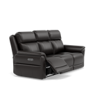 Juno 3 Seater Recliner Sofa - 3 Seater Sofa 2 Power Recliners Lumbar Support Cat 60 - Power with Power Lumbar & USB — Cat-60/09 Montana Black Coffee, gallery image 1