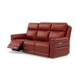 Juno 3 Seater Recliner Sofa - 3 Seater Sofa 2 Power Recliners Lumbar Support Cat 60 - Power with Power Lumbar & USB — Cat-60/11 Montana Flame, gallery image 3