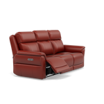 Juno 3 Seater Recliner Sofa - 3 Seater Sofa 2 Power Recliners Lumbar Support Cat 60 - Power with Power Lumbar & USB — Cat-60/11 Montana Flame, gallery image 1