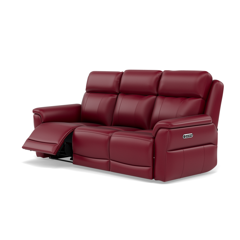 Juno 3 Seater Recliner Sofa - 3 Seater Sofa 2 Power Recliners Lumbar Support Cat 60 - Power with Power Lumbar & USB — Cat-60/13 Montana Cranberry, gallery image 3