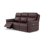 Juno 3 Seater Recliner Sofa - 3 Seater Sofa 2 Power Recliners Lumbar Support Cat 60 - Power with Power Lumbar & USB — Cat-60/15 Montana Ruby, gallery image 3