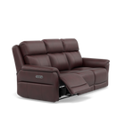 Juno 3 Seater Recliner Sofa - 3 Seater Sofa 2 Power Recliners Lumbar Support Cat 60 - Power with Power Lumbar & USB — Cat-60/15 Montana Ruby, gallery image 1