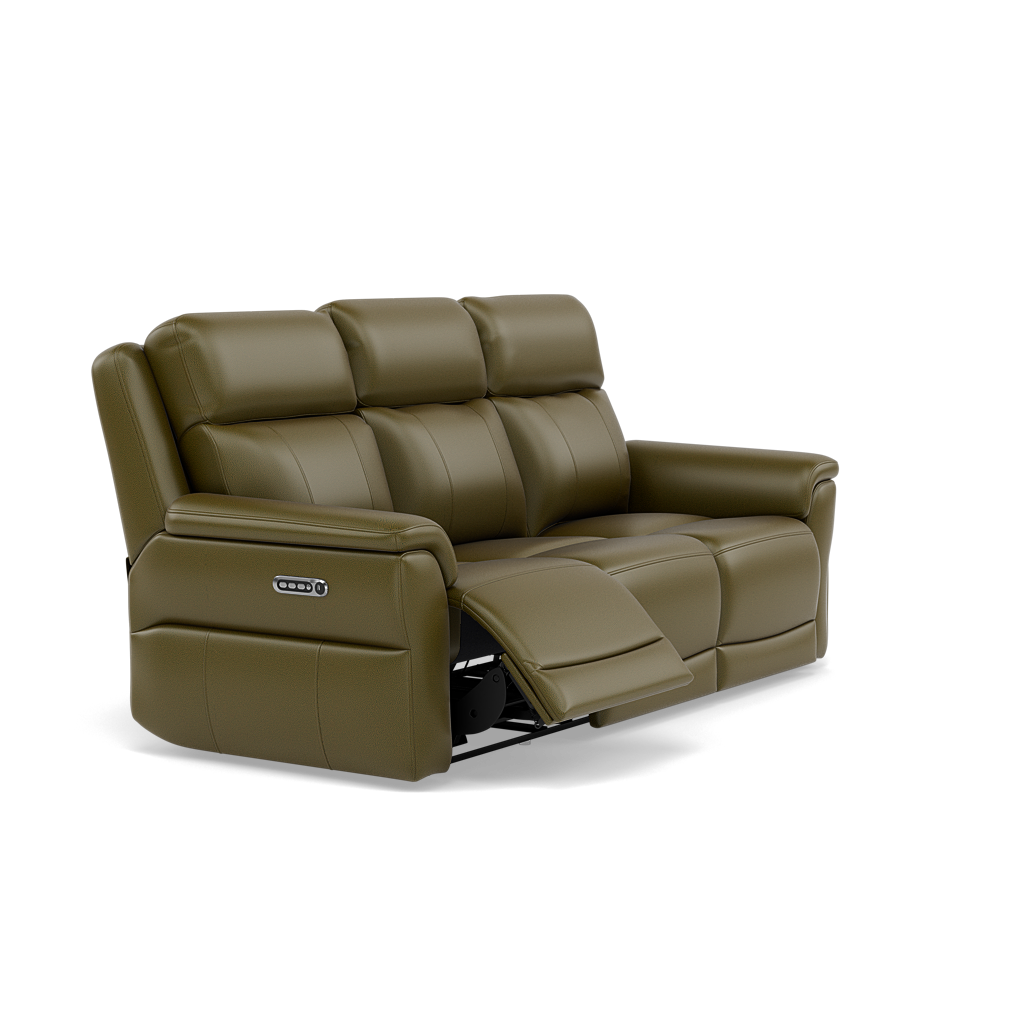 Juno 3 Seater Recliner Sofa - 3 Seater Sofa 2 Power Recliners Lumbar Support Cat 60 - Power with Power Lumbar & USB — Cat-60/16 Montana Oregano, gallery image 1