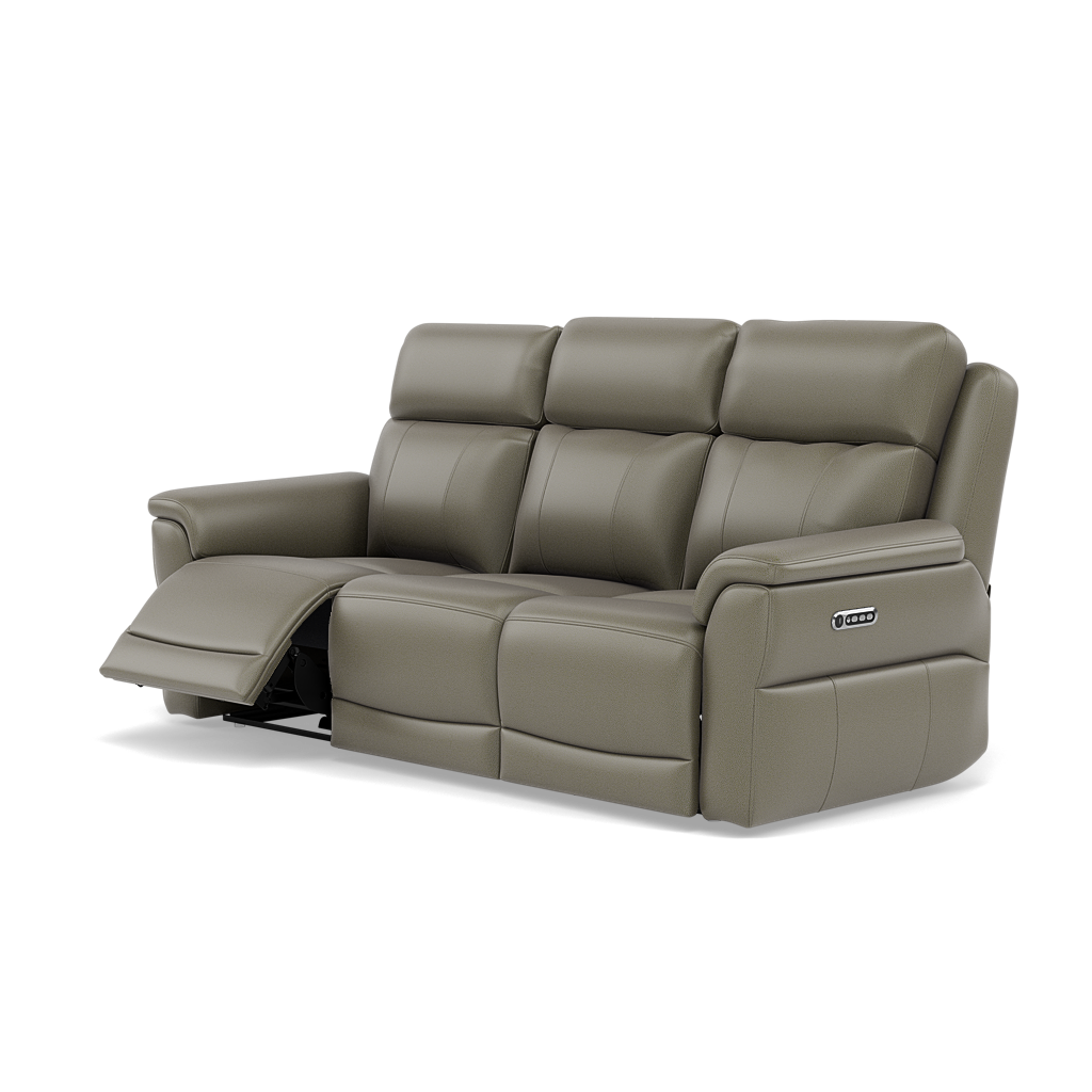 Juno 3 Seater Recliner Sofa - 3 Seater Sofa 2 Power Recliners Lumbar Support Cat 60 - Power with Power Lumbar & USB — Cat-60/20 Montana Pewter, gallery image 3