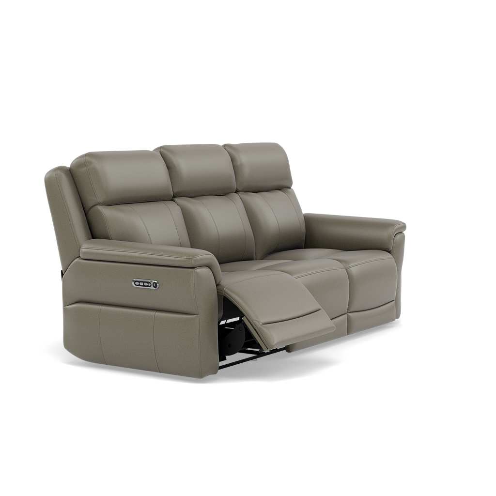 Juno 3 Seater Recliner Sofa - 3 Seater Sofa 2 Power Recliners Lumbar Support Cat 60 - Power with Power Lumbar & USB — Cat-60/20 Montana Pewter, gallery image 1