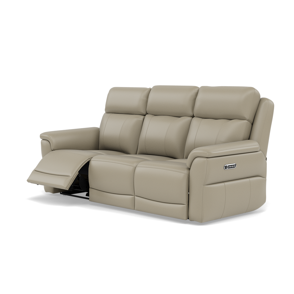 Juno 3 Seater Recliner Sofa - 3 Seater Sofa 2 Power Recliners Lumbar Support Cat 60 - Power with Power Lumbar & USB — Cat-60/23 Montana Lead Grey, gallery image 3